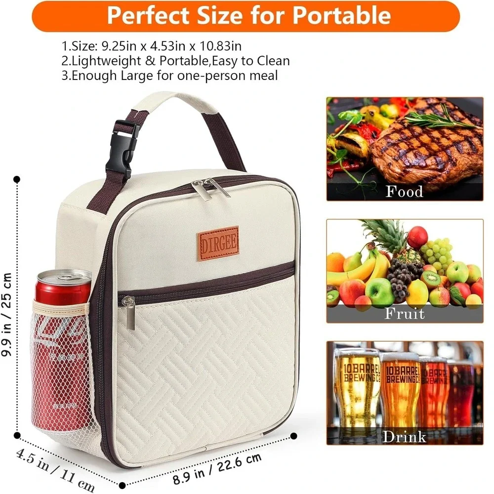 Lunch Bag Insulated For Men/Women Adults - white